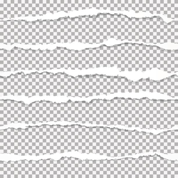 Set of torn paper edges, seamless horizontally. Set of torn paper edges, seamless horizontally. at the edge of stock illustrations