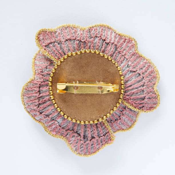 Rear view of handmade brooch