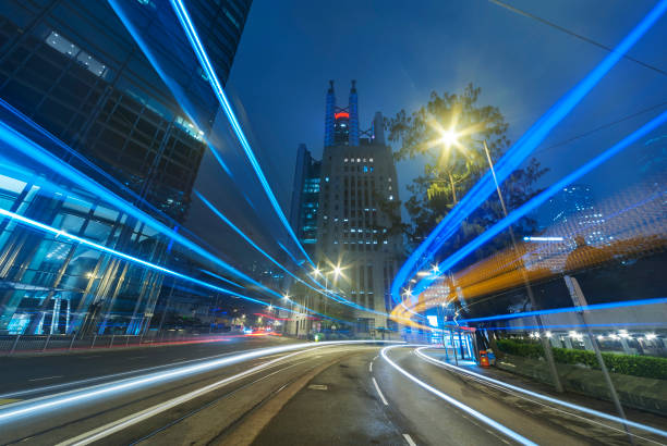 istock Night traffic in urban city 825200710