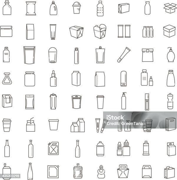 Bottle Packaging Collection Vector Stock Illustration - Download Image Now - Icon Symbol, Packaging, Milk