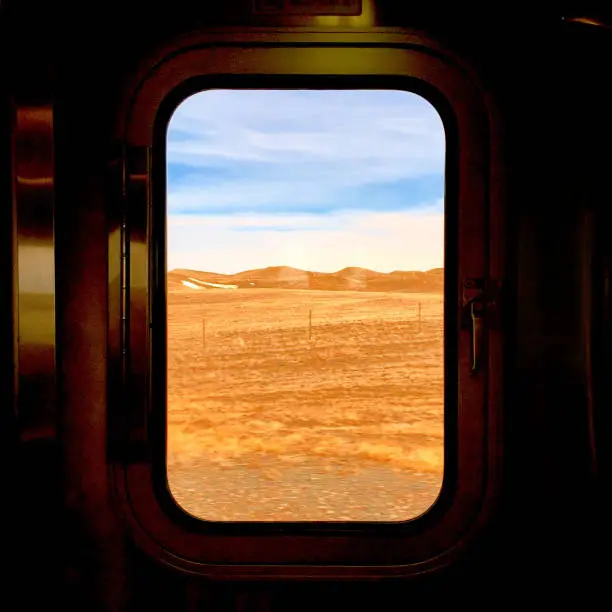 Photo of View of Montana landscape from Amtrak's Empire Builder train