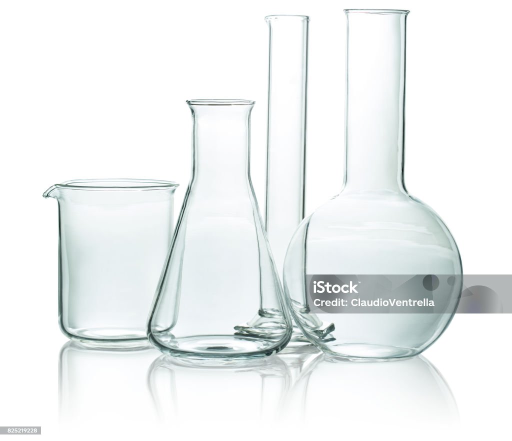 Satz von chemischen Glaswaren - Lizenzfrei Laborröhrchen Stock-Foto