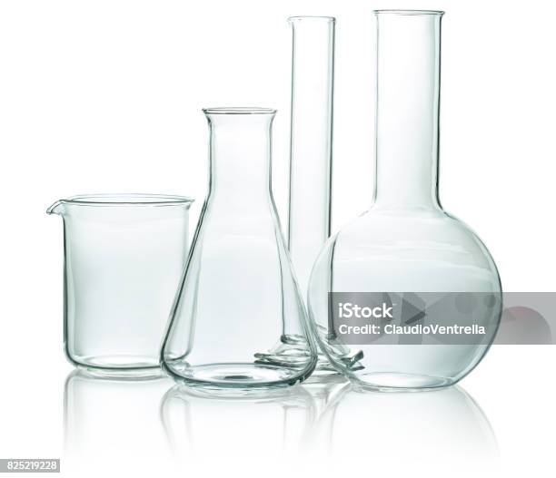 화학 유리의 세트 시험관에 대한 스톡 사진 및 기타 이미지 - 시험관, 흰색 배경, 실험실