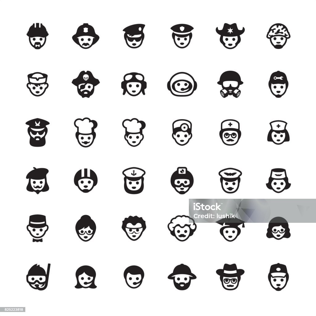 Professional Occupation - icon set Professional Occupation Ultimate icons pack #19 Icon Symbol stock vector