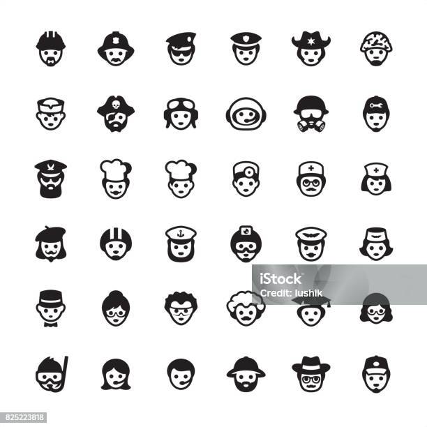 Professional Occupation Icon Set Stock Illustration - Download Image Now - Icon Symbol, Pilot, People