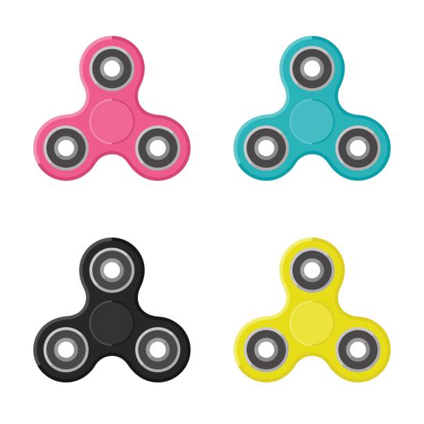 stockillustraties, clipart, cartoons en iconen met zenuwachtig spinners in vlakke stijl - handspinner