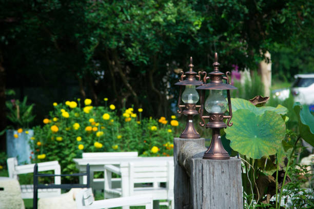 istock Beautiful old lamp, birdcage lamp 825239552