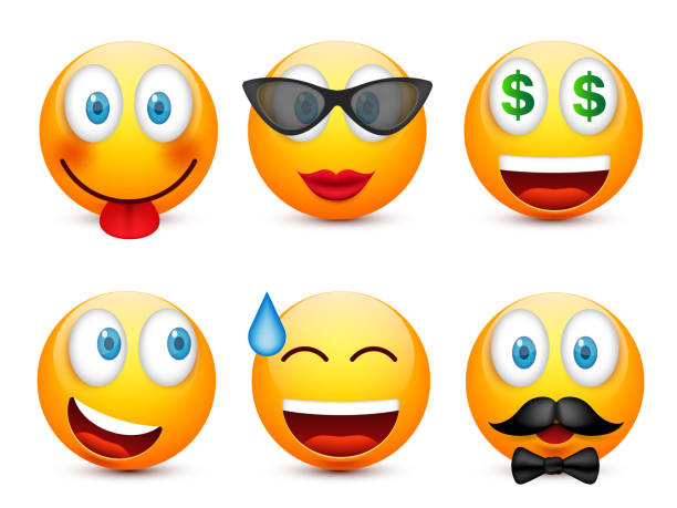 istock Smiley with blue eyes,emoticon set. Yellow face with emotions. Facial expression. 3d realistic emoji. Sad,happy,angry faces.Funny cartoon character.Mood.Vector illustration 825242646