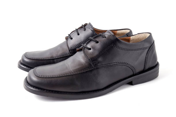 istock Male Black Shoe on White Background, 825254266