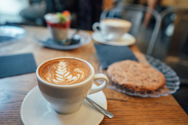 istock Cappuccino with beautiful foam and spoon in cup 825254410