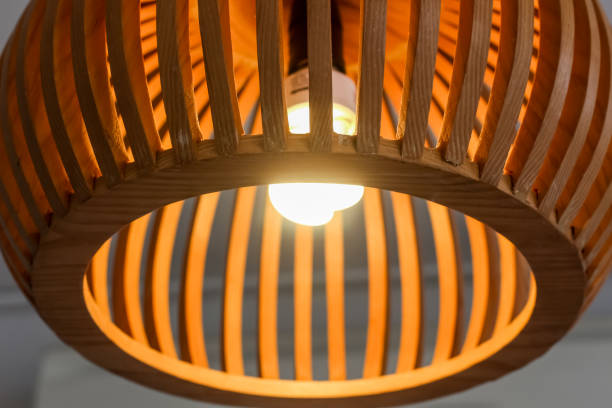 istock close up hanging ceiling wooden lamp with light bulb decoration retro style 825255068