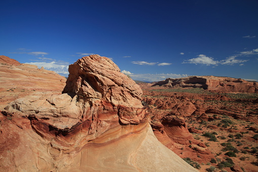 Rock formations in the North Coyote Buttes, part of vermilion Cliffs National Monument. This area is also known as The Wave.