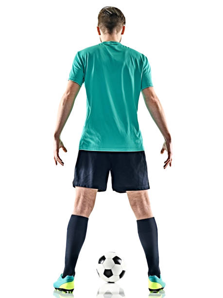 istock one soccer player man standing isolated white background 825259092