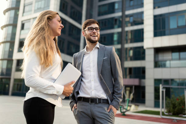 istock Business people commuting on street 825267334