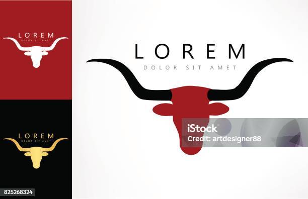 Bull Head Stock Illustration - Download Image Now - Texas Longhorn Cattle, Bull - Animal, Icon Symbol