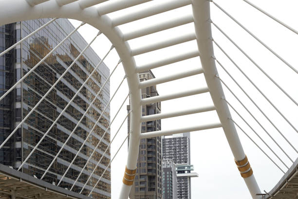 istock Public skywalk at bangkok downtown square 825271142