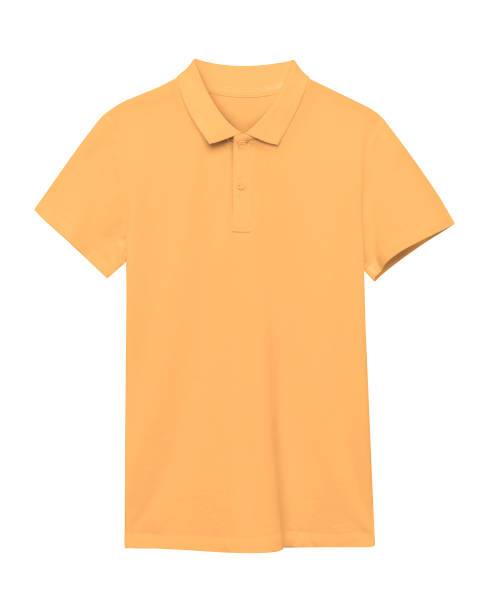 istock Orange polo shirt isolated on white 825272336