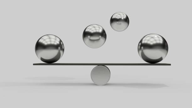 istock 3d illustrationof balanced metal chrome spheres. 825275728