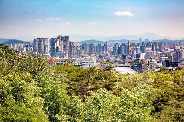 istock Seoul South Korea Skyline view on Springtime day 825279344