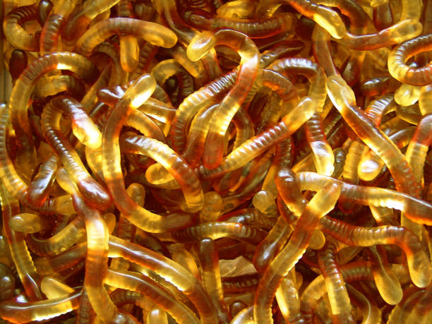 istock Gummy yellow worms 825283026