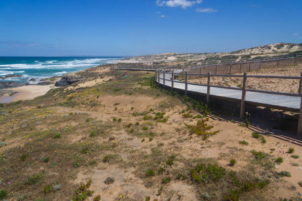 istock Wood stairs in Malhao beach,  Vila Nova de Milfontes 825288268