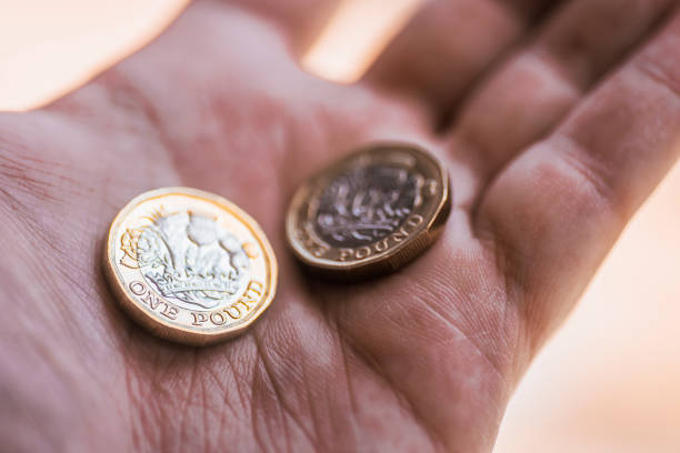 великобритания фунт валюта - two pound coin стоковые фото и изображения