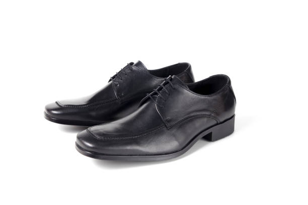 istock Male Black Leather Shoe on White Background. 825292438