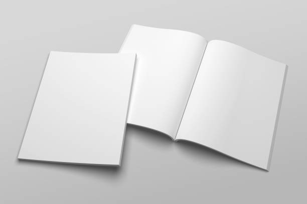 US Letter magazine or brochure 3D illustration mockup No. 1 US Letter magazine or brochure 3D illustration mockup template No. 1 book display stock pictures, royalty-free photos & images