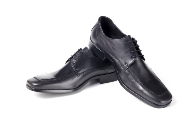 istock Male Black Leather Shoe on White Background. 825294984