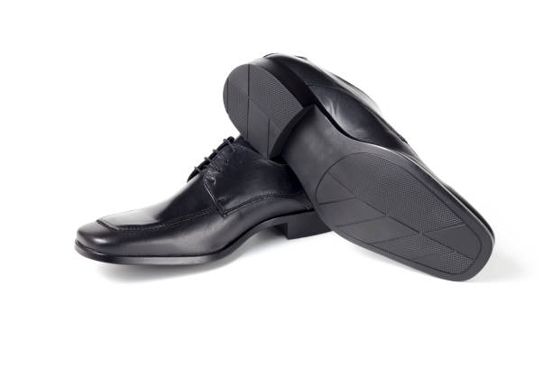 istock Male Black Leather Shoe on White Background. 825294990