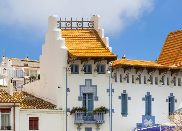 カダケス, スペインの青いドア - spain gerona architecture building exterior ストックフォトと画像