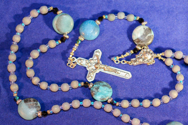 istock Colorful Large Rosary Beads With Silver Crucifix 825299318