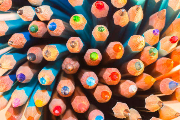 istock The Leads of Many Bright Colored Pencils 825299346
