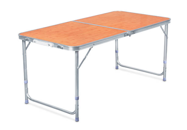 Folding camping table Folding camping table isolated on white foldable stock pictures, royalty-free photos & images