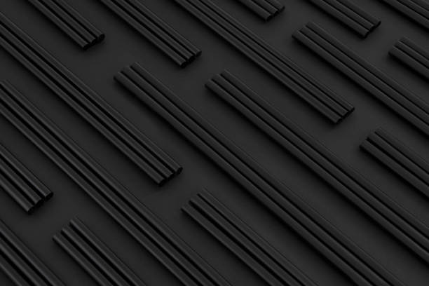 black drinking straws abstract background - drinking straw plastic design in a row imagens e fotografias de stock
