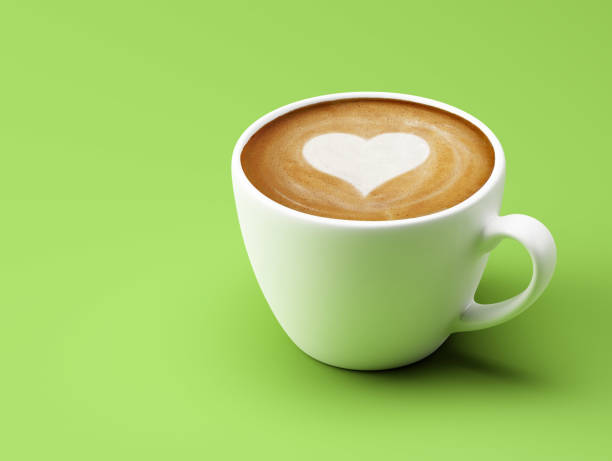 コーヒー カップのコンセプト メッセージ - coffee heart shape coffee cup cup ストックフォトと画像