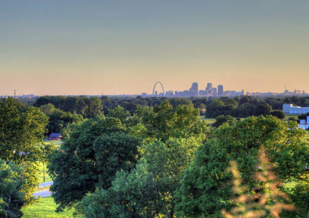 istock St. Louis, Missouri from Cahokia Mounds 825340622