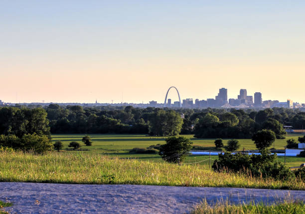 istock St. Louis, Missouri from Cahokia Mounds 825340730