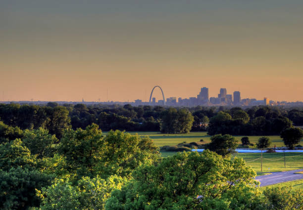 istock St. Louis, Missouri from Cahokia Mounds 825341486