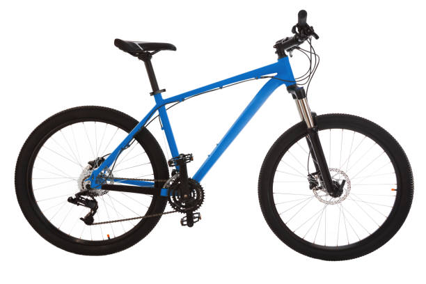 istock Blue mountain bike isolated on white background 825341768