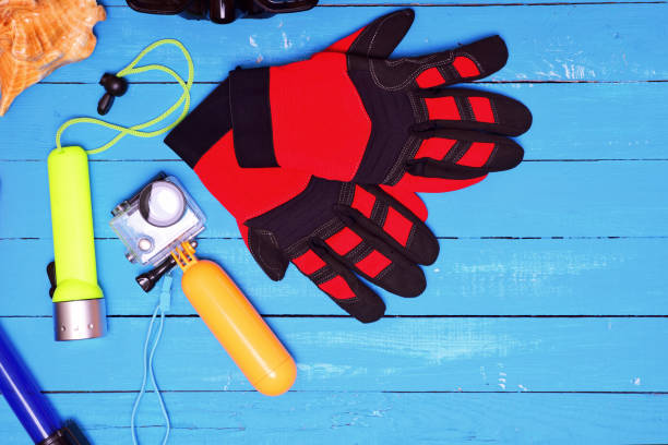 istock Equipment for snorkeling and shooting under water 825342016