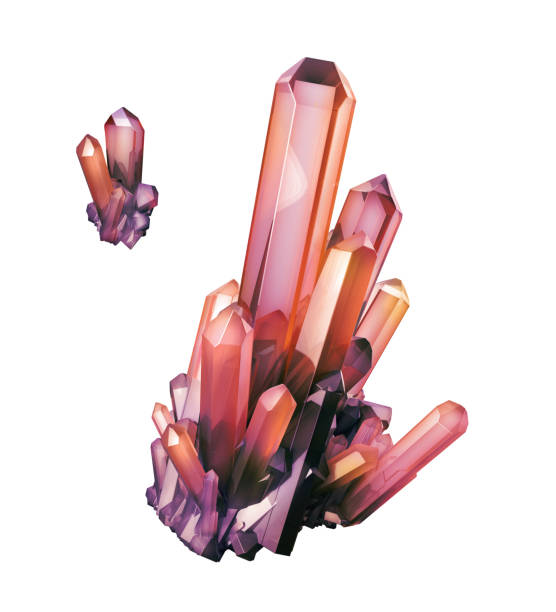 istock 3d render, digital illustration, abstract ruby red crystals, faceted gem, geology, nugget, minerals collection, clip art, isolated on white background 825349178