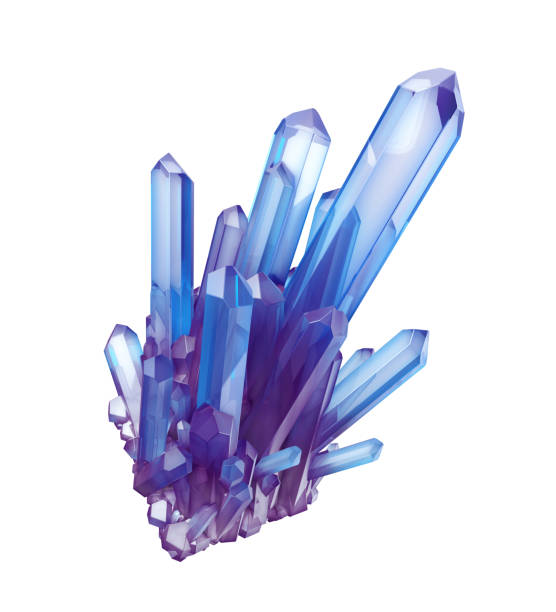 istock 3d render, blue crystal isolated on white background, gem, natural nugget, esoteric accessory 825349326