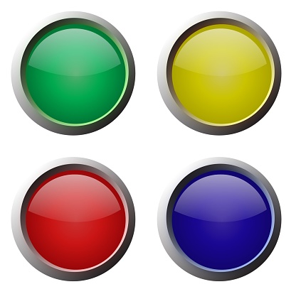 Set of isolated glossy vector web buttons. Beautiful internet buttons.