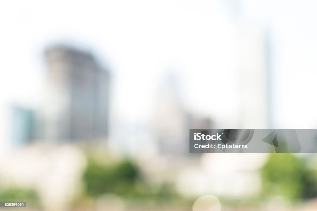 Abstract white blurred abstract background from buildings  and view of urban scene and business skyscrapers. Frankfurt On The Main. Frankfurt am Main Defocused Stock Photo