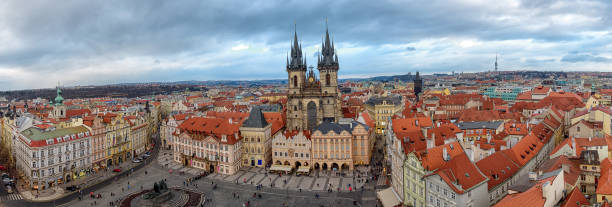 istock Panorama of Prague's old city 825359286