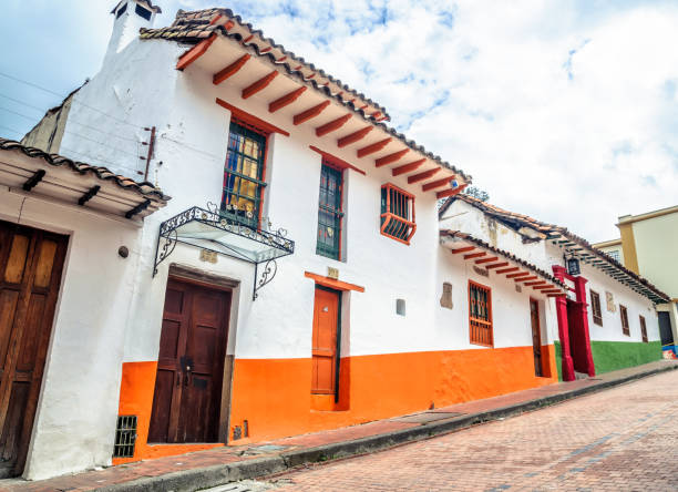 View on colorful colonial buildings in Bogota