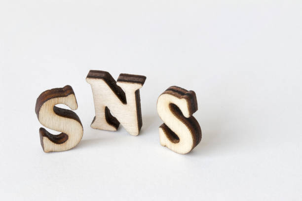 istock Wood letters SNS on White background 825364380