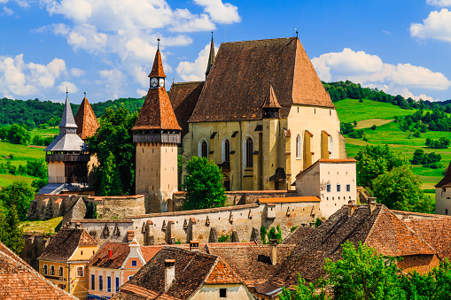 Biertan, Sibiu,  Romania. Saxon village with the fortified church in Transylvania.