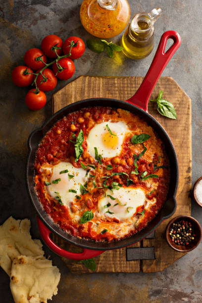 istock Shakshuka with chickpeas in a skillet 825371192